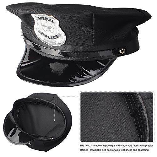 Beelittle Police Officer Role Play Kit Police Hat Handcuffs Walkie Talkies Policeman Badge Sunglasses Police Costume Accessories for Cop Swat FBI Halloween Party Dress up (B)