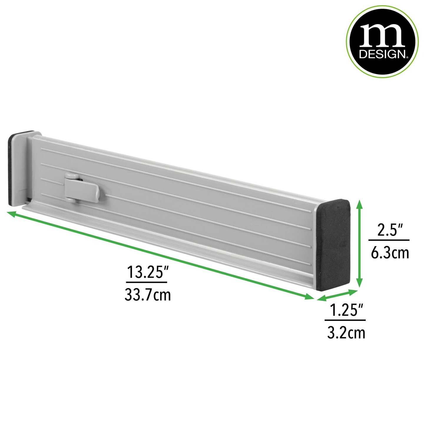 mDesign Expandable Adjustable Drawer Divider with Foam Ends
