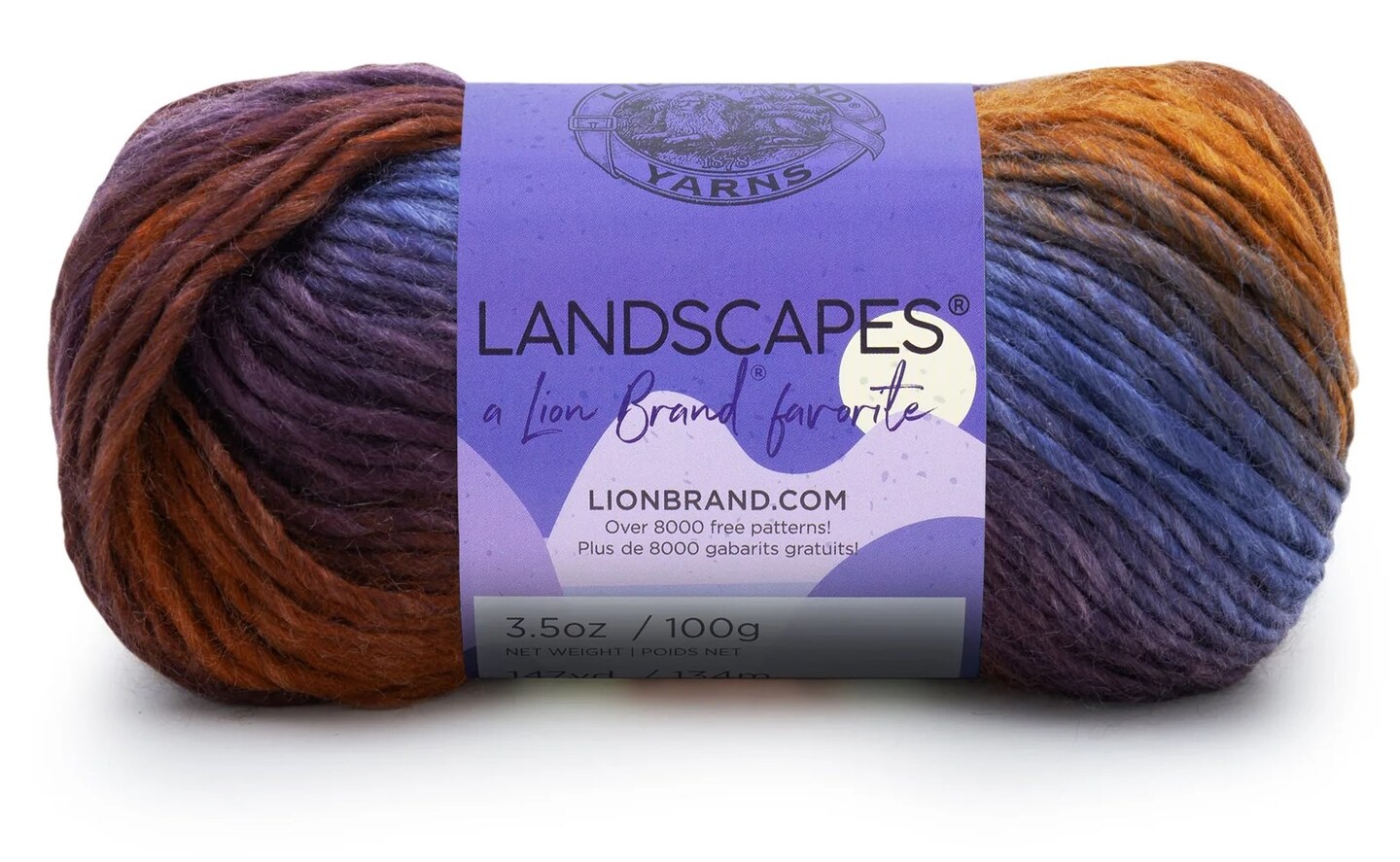 Lion Brand Yarn - Landscapes - 6 Pack Matching Dye Lot (Mountain Range)