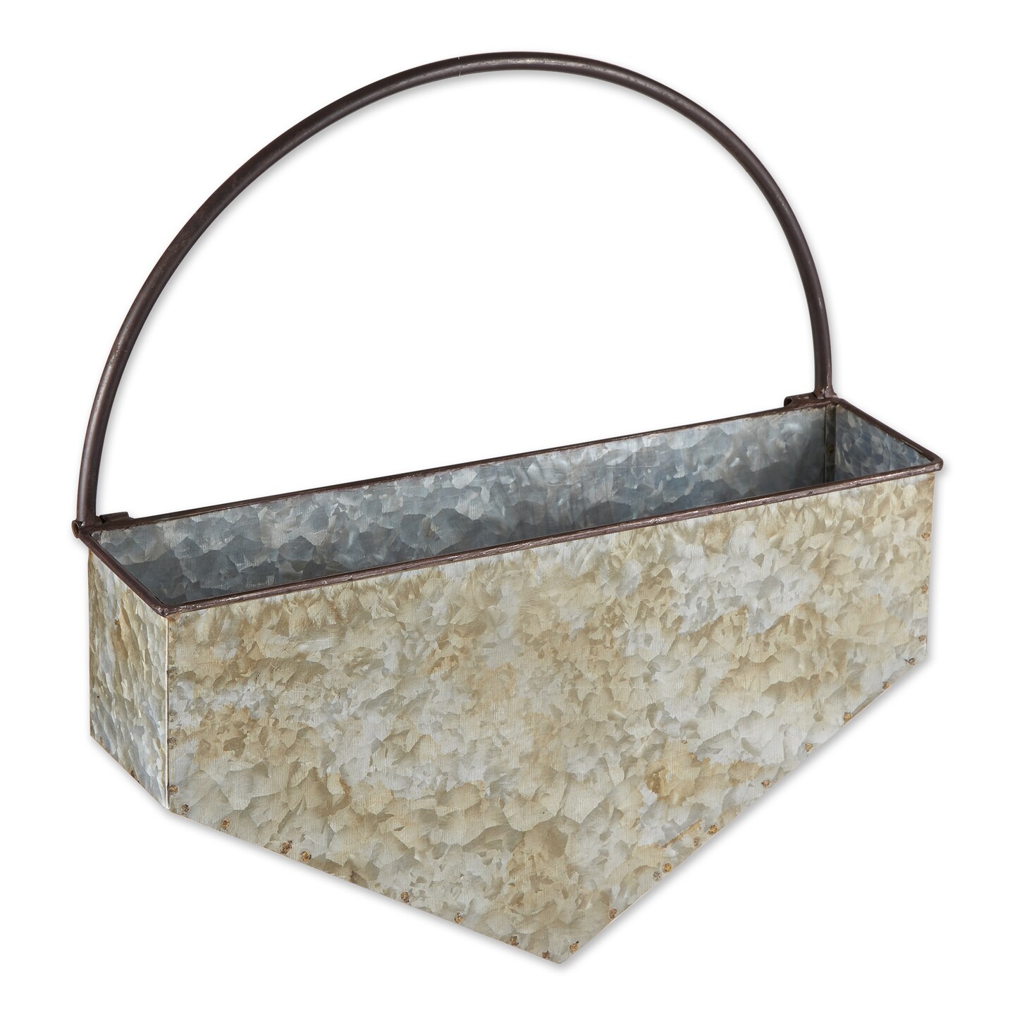 Contemporary Home Living Diamond Galvanized Wall Planter - 14.5&#x22; - Gray