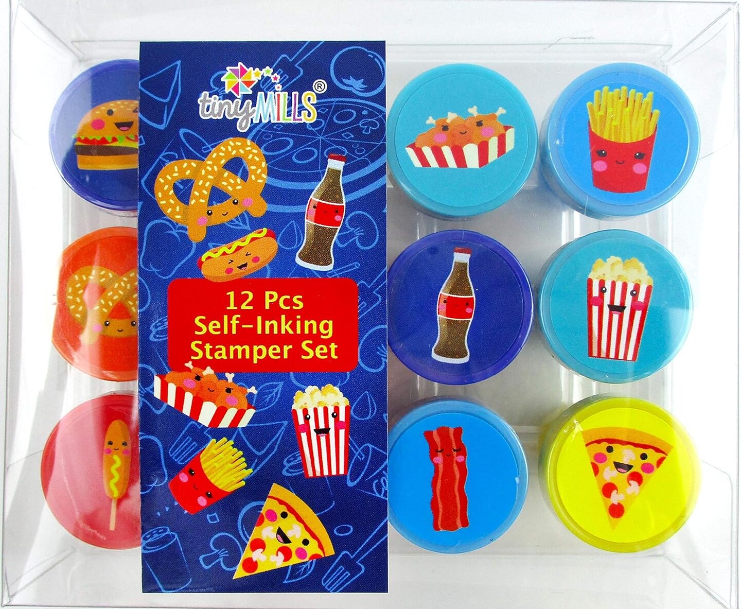 TINYMILLS 12 Pcs Cute Fast Food Stamp Kit for Kids