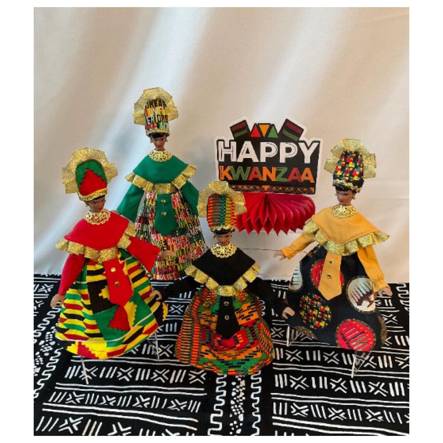 kina様　オーダーページ　4/9 Set of Seven Kwanzaa Figurines, Black Ethnic Figurines, Kinara