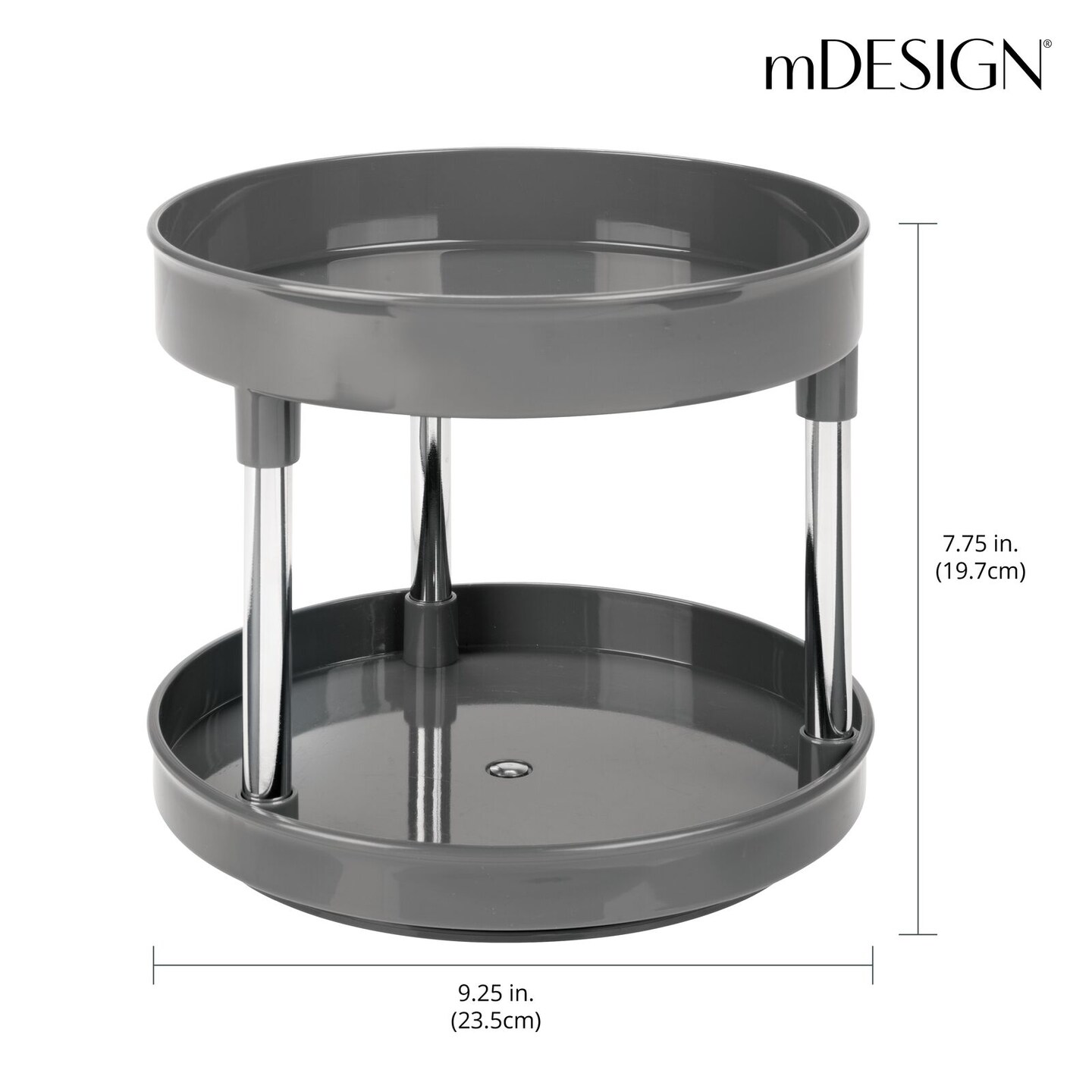 mDesign 2-Tier Lazy Susan for Bathroom Cabinets