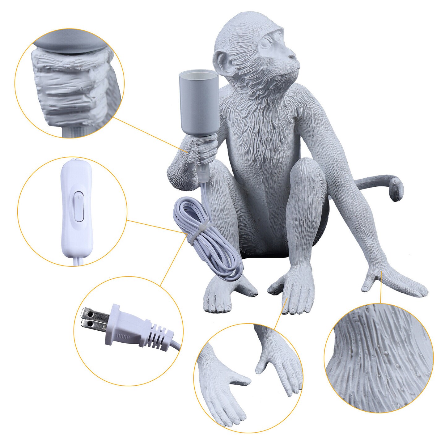 Kitcheniva Monkey Table Light Resin Desk Accent Lamp