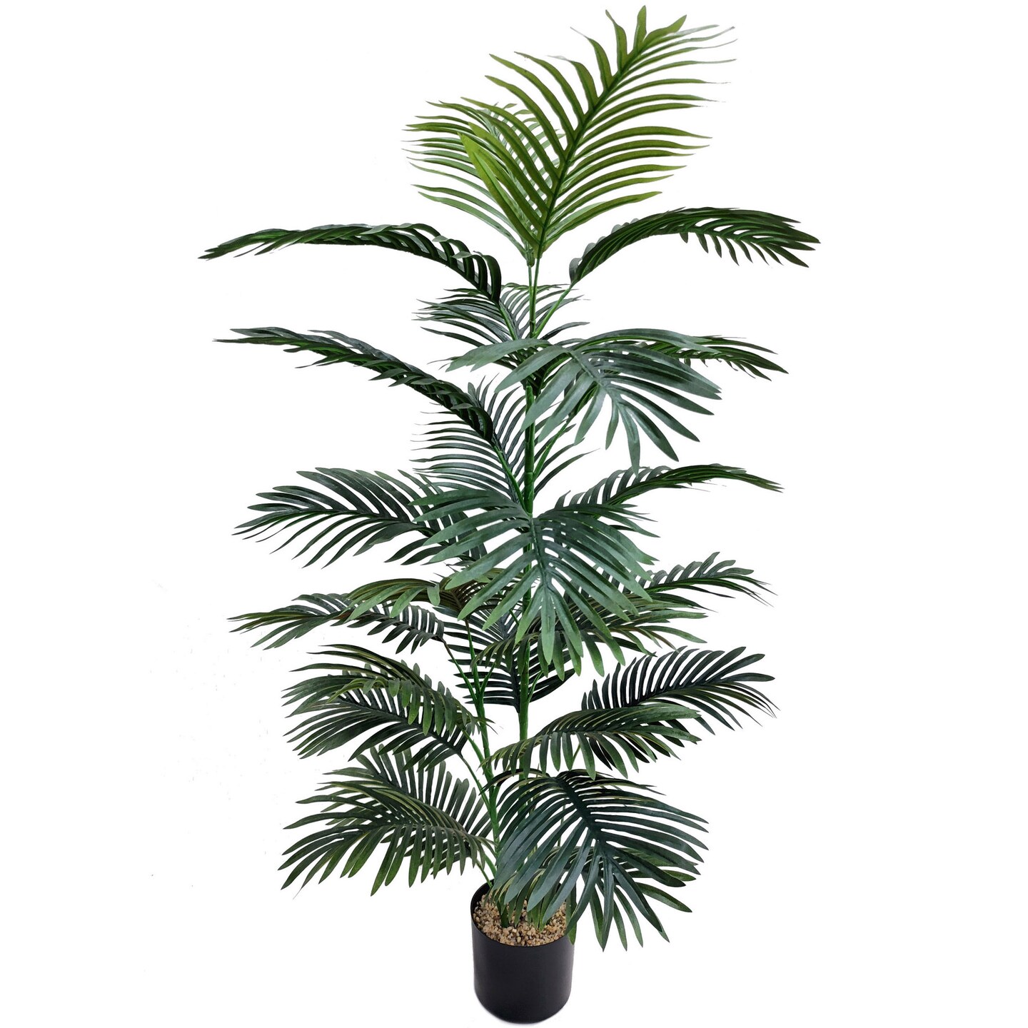 2-Pack: 4ft Areca Palm Tree in Black Pot with Silk Leaves by Floral Home&#xAE;
