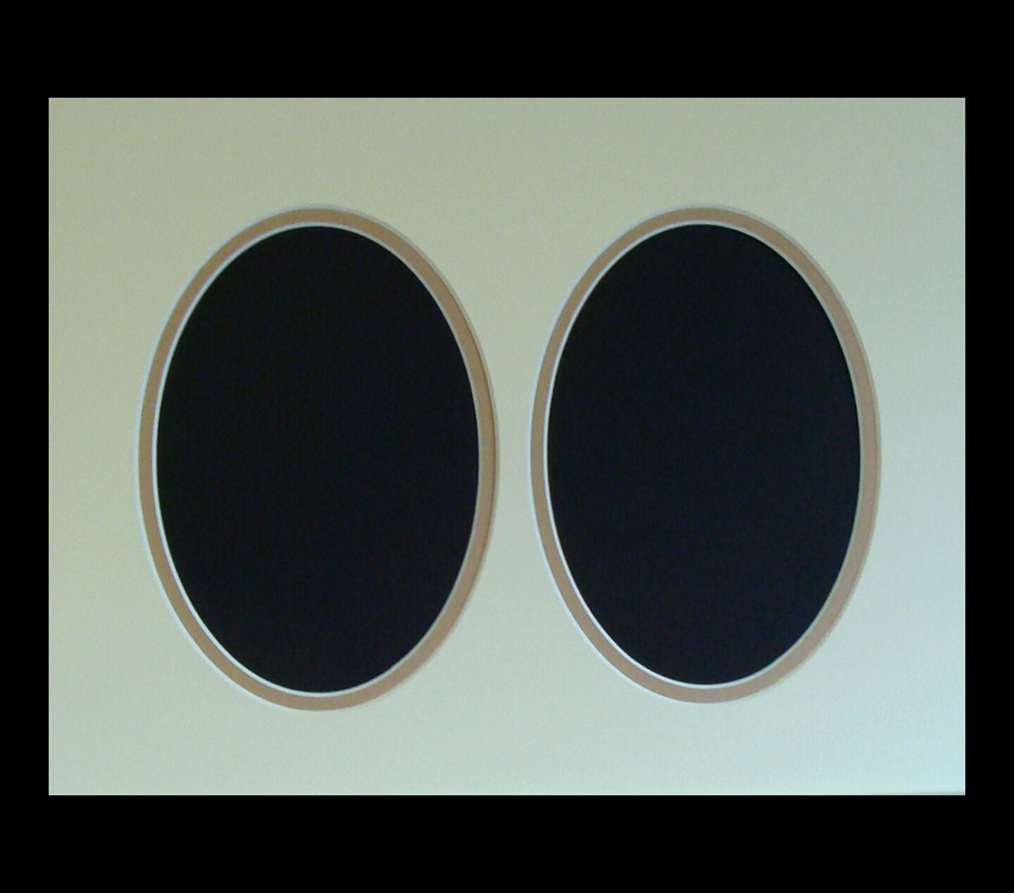 Double Mat Two Oval Multi Openings For 11 x 14 Picture Frame 2 Fits 5x7