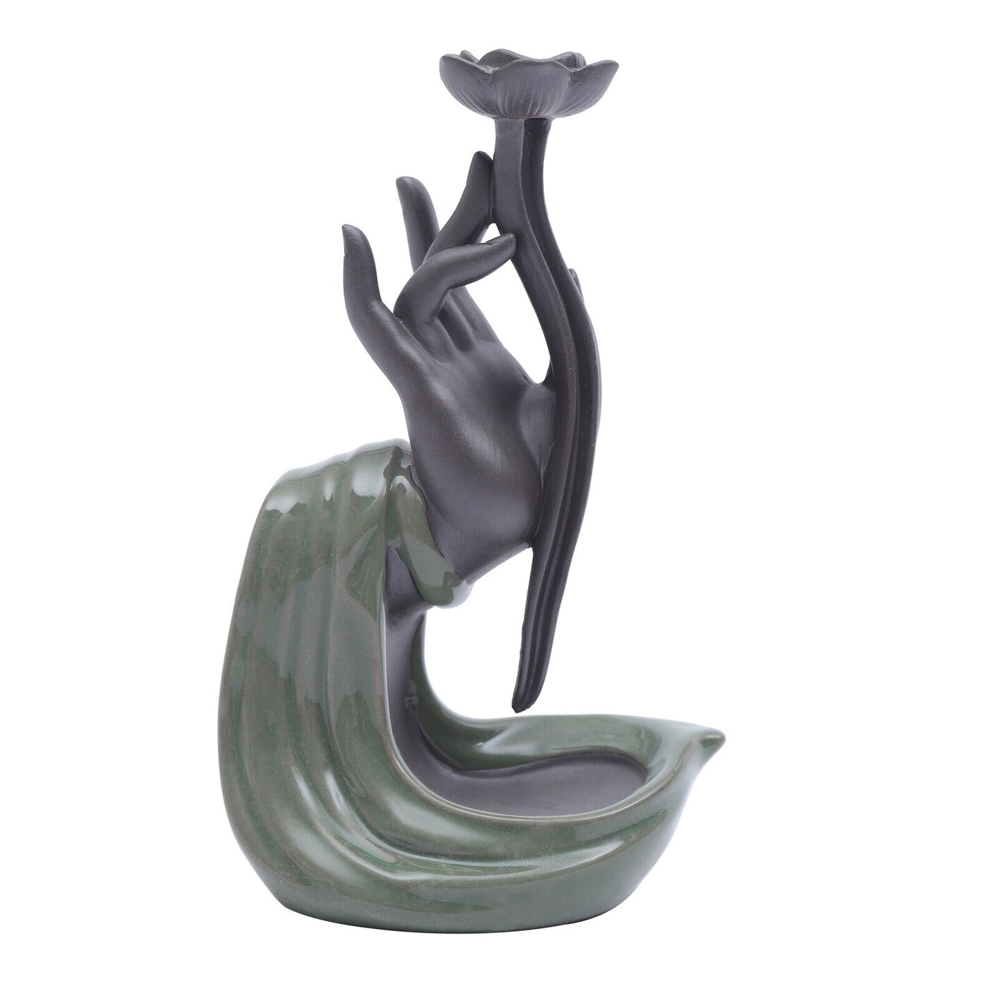 Kitcheniva Ceramic Lotus Backflow Incense Burner Waterfall Decor