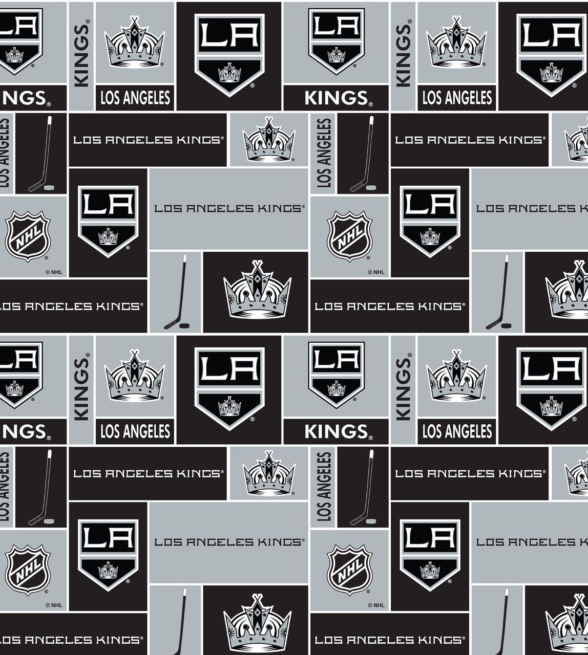 Sykel Enterprises NHL Team Fleece Blanket Fabric-Los Angeles Kings Geometric Fleece Fabric