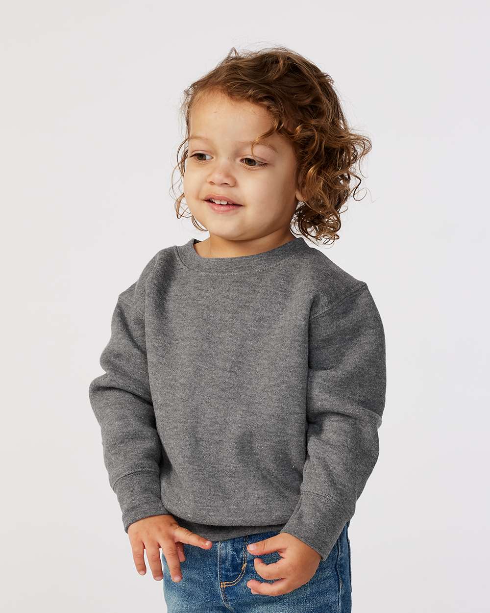 Rabbit Skins Toddler Fleece Long Sleeve Crewneck Sweatshirt - 3317
