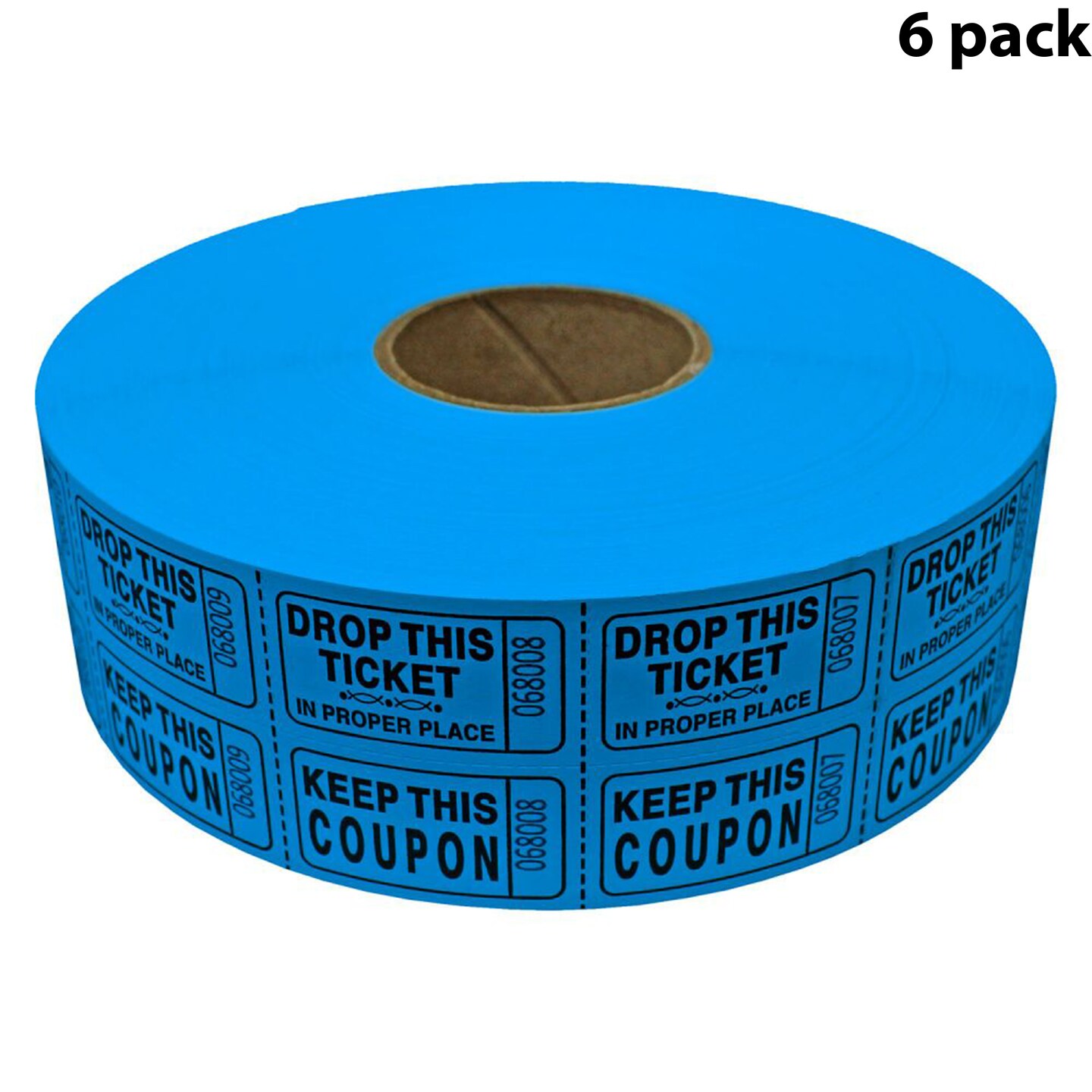Double Roll Raffle Tickets &#x2013; Coupon Tickets (2000/Roll) &#x2013; Available in 8 Colors: Red, Blue, Green, Yellow, Orange, Purple, Pink &#x26; White