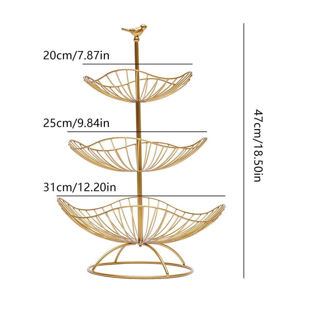 Kitcheniva 3 Tier Fruit Basket Counter Storage Rack Stand