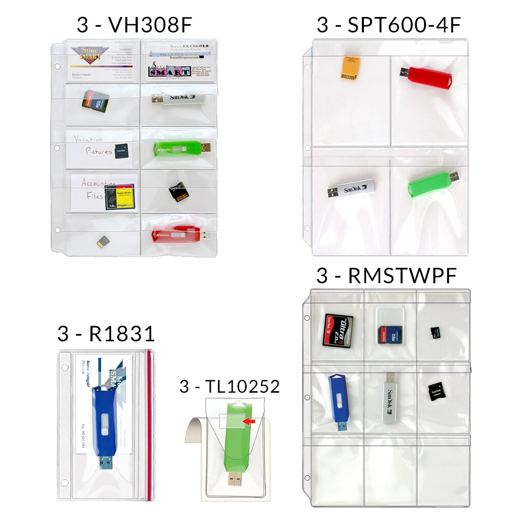 StoreSMART - Flash Drive &#x26; Memory Card Storage Variety Pack - 15 pieces