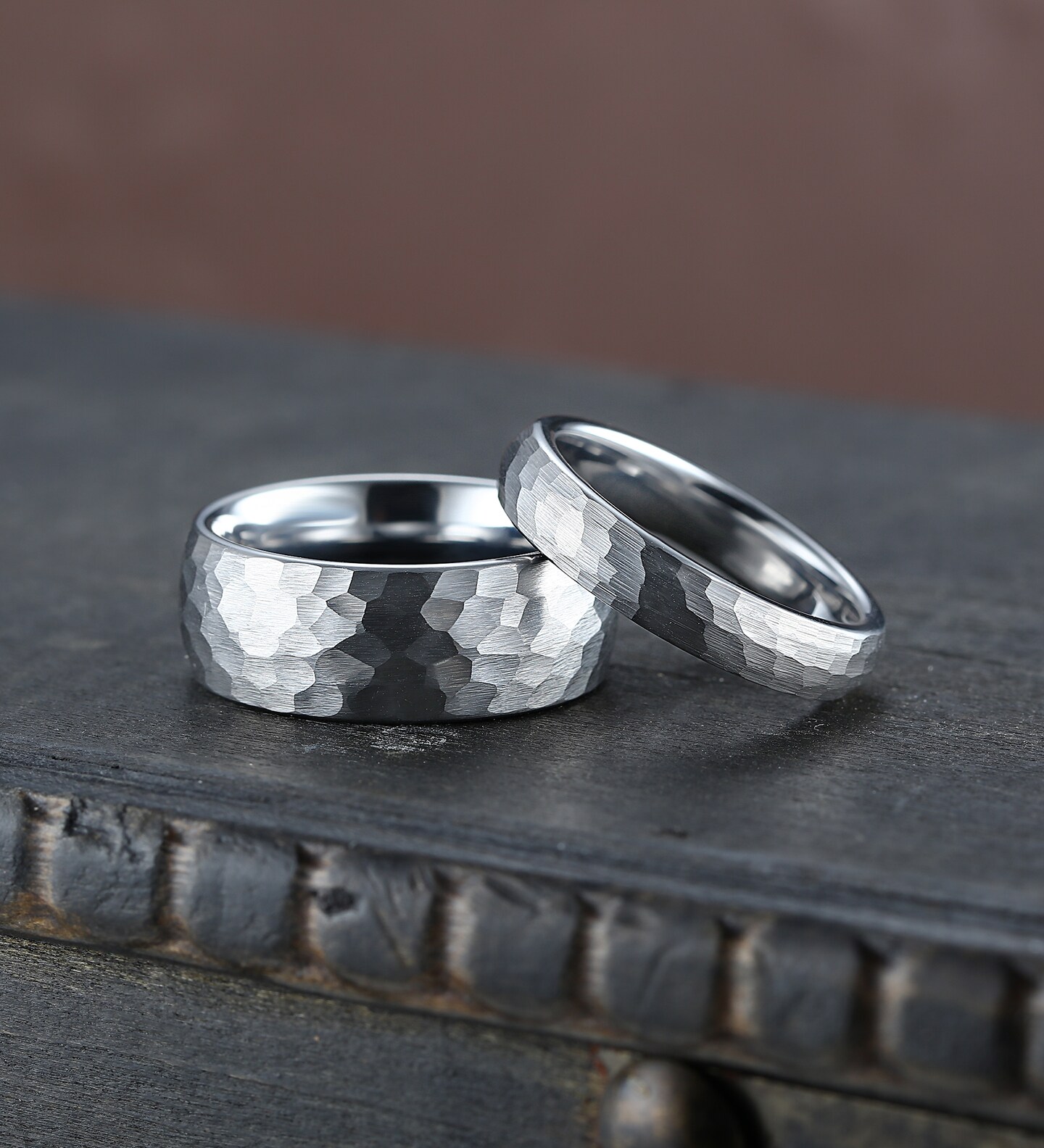 Personalize Engrave His and Hers Stainless Steel Rings Wedding Ring Sets, 6mm/3mm Stainless Steel Rings,Stainless Steel Rings hot Eternity Band