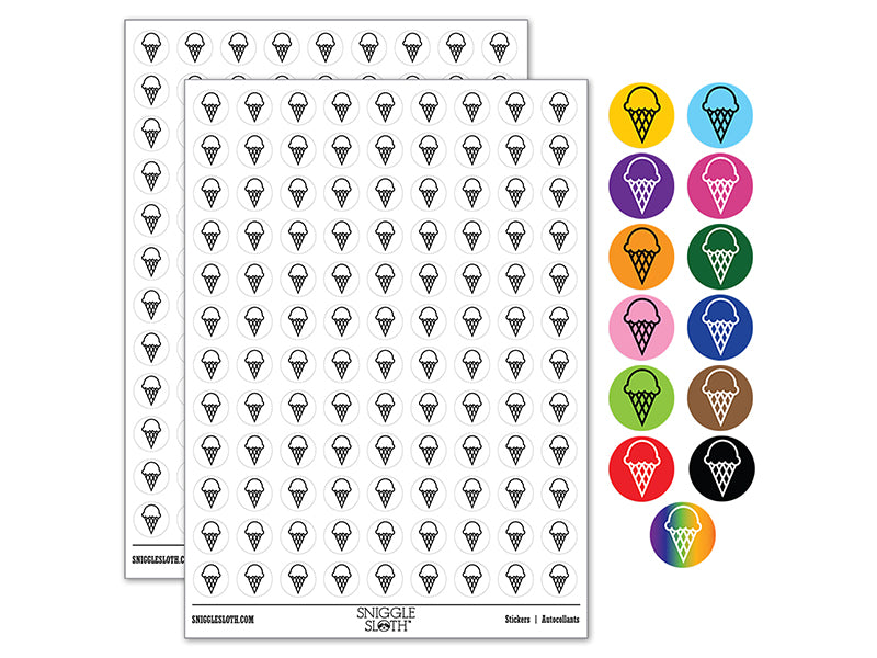 Ice Cream Cone 200+ 0.50&#x22; Round Stickers