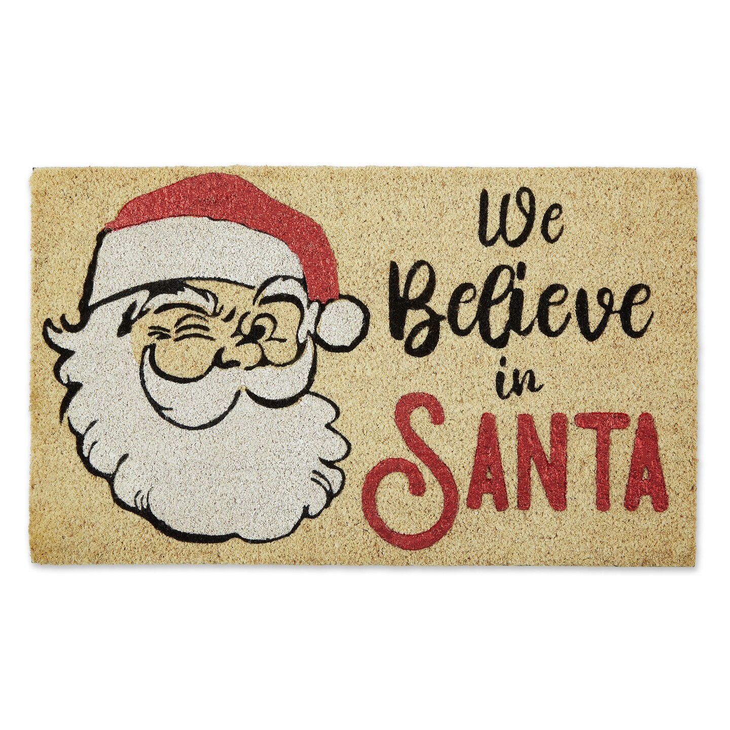 Contemporary Home Living &#x22;We Believe in Santa&#x22; Christmas Coir Doormat - 30&#x22; x 18&#x22;