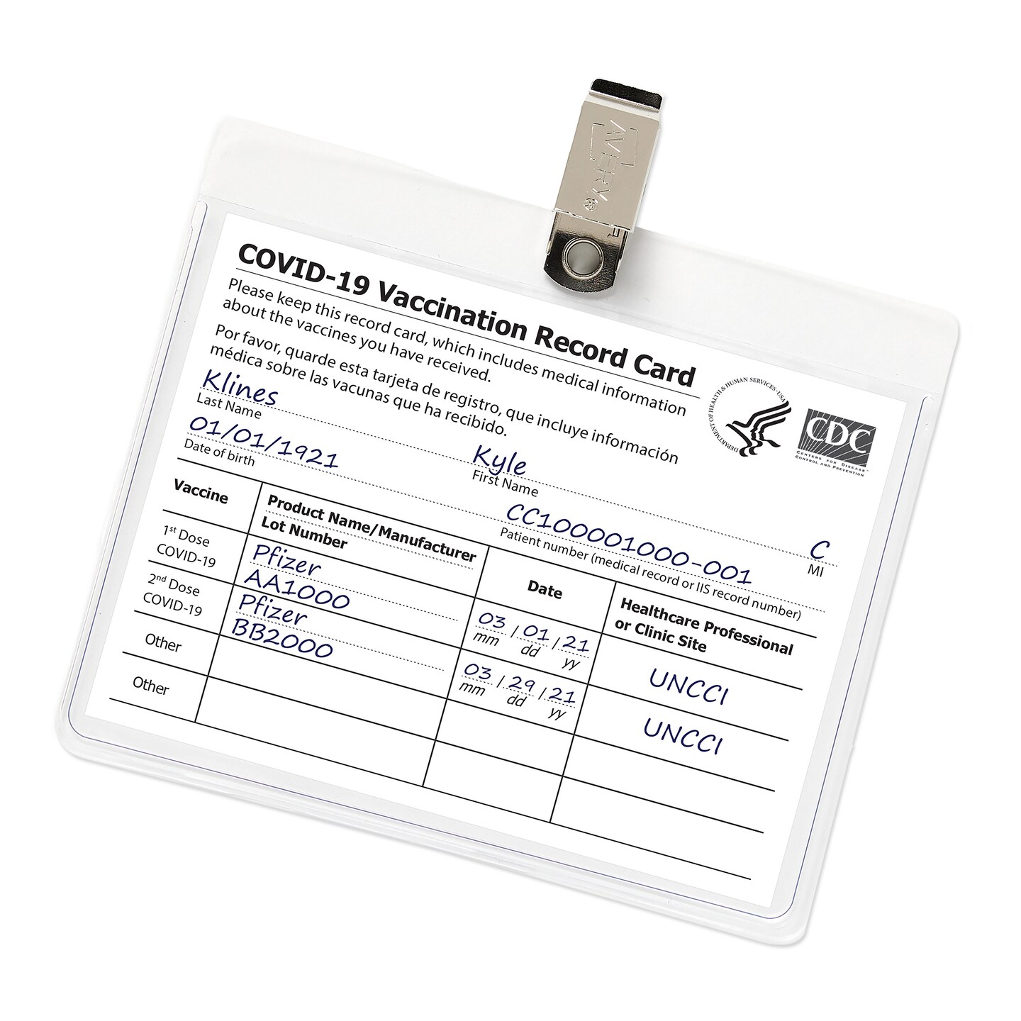 Avery Heavy Duty Badge Holders, 3" x 4", 100 Horizontal ID Badge Holders with Clips (2923)