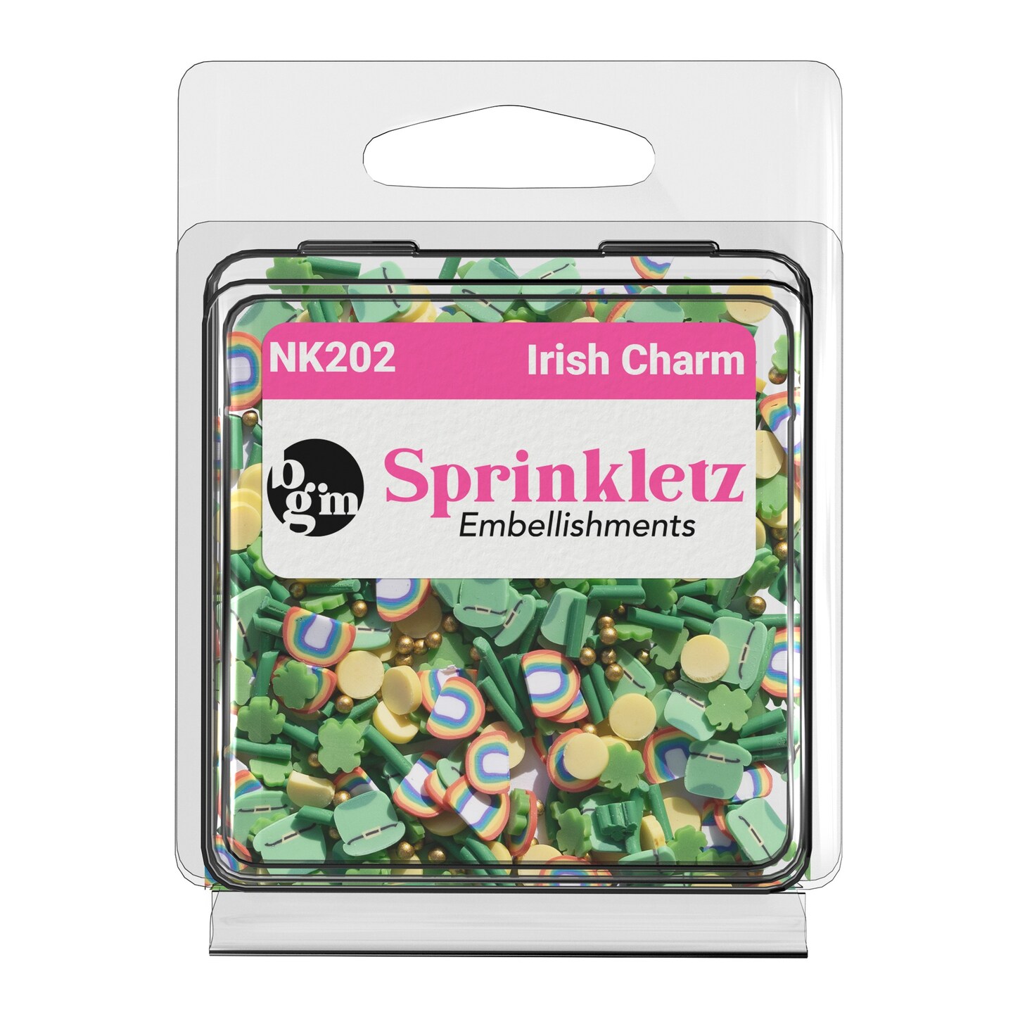 Buttons Galore Sprinkletz DIY Craft Embellishment Polymer Clay Pieces For Slime &#x26; Crafts 36 Grams - 3 Packs of Irish Charm
