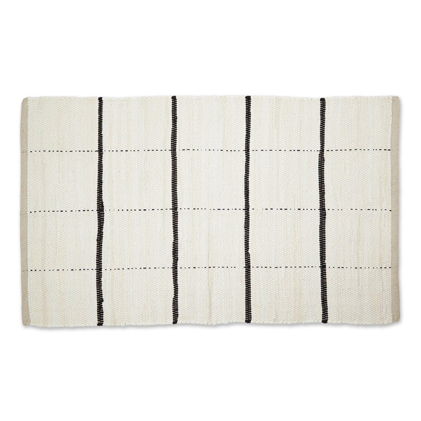 Contemporary Home Living 2&#x27; x 3.25&#x27; Farmhouse Check Rectangular Area Throw Rug - White and Black