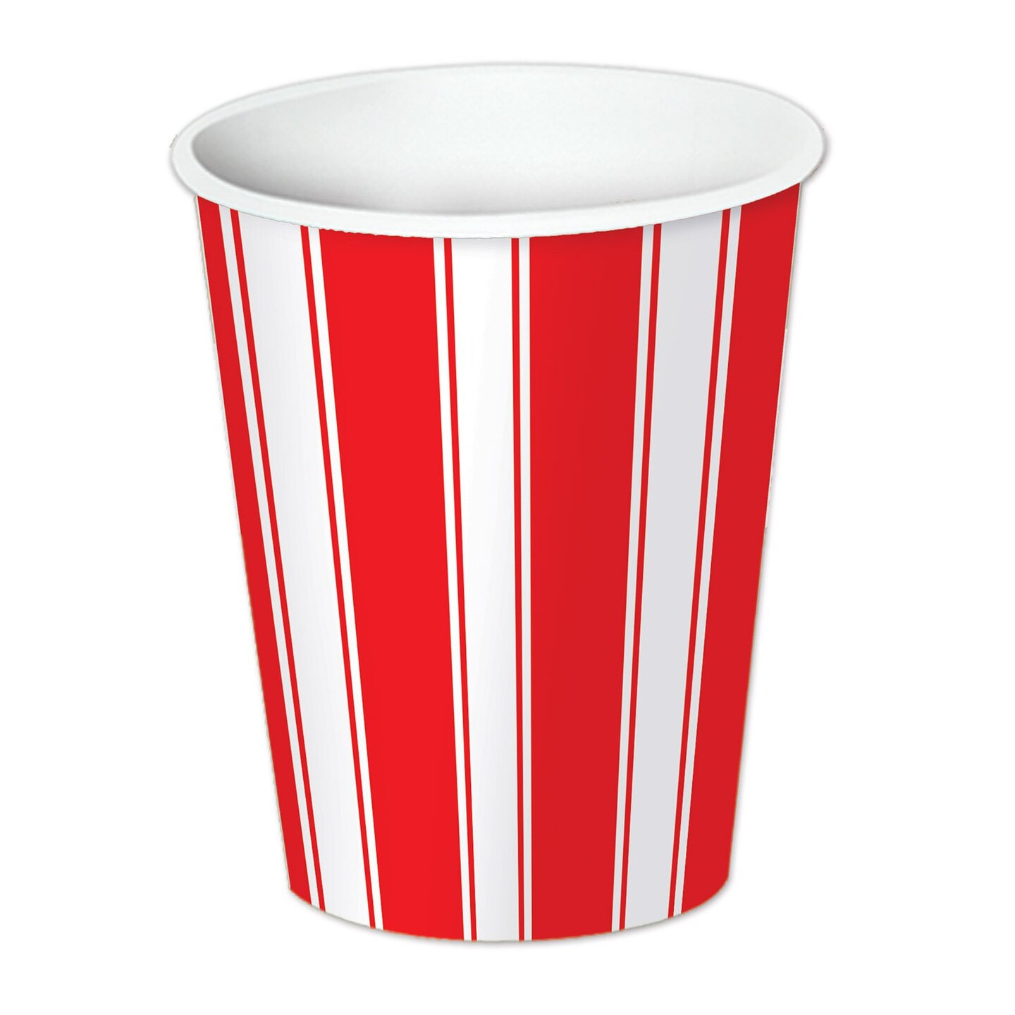 Vibrant Red &#x26; White Striped Beverage Cups - Pack of 12