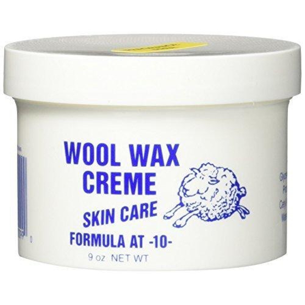 Wool Wax Creme Lotion, Lightly Scented Skin Care Formula, Lanolin in Glycerol Base, 9 oz tub