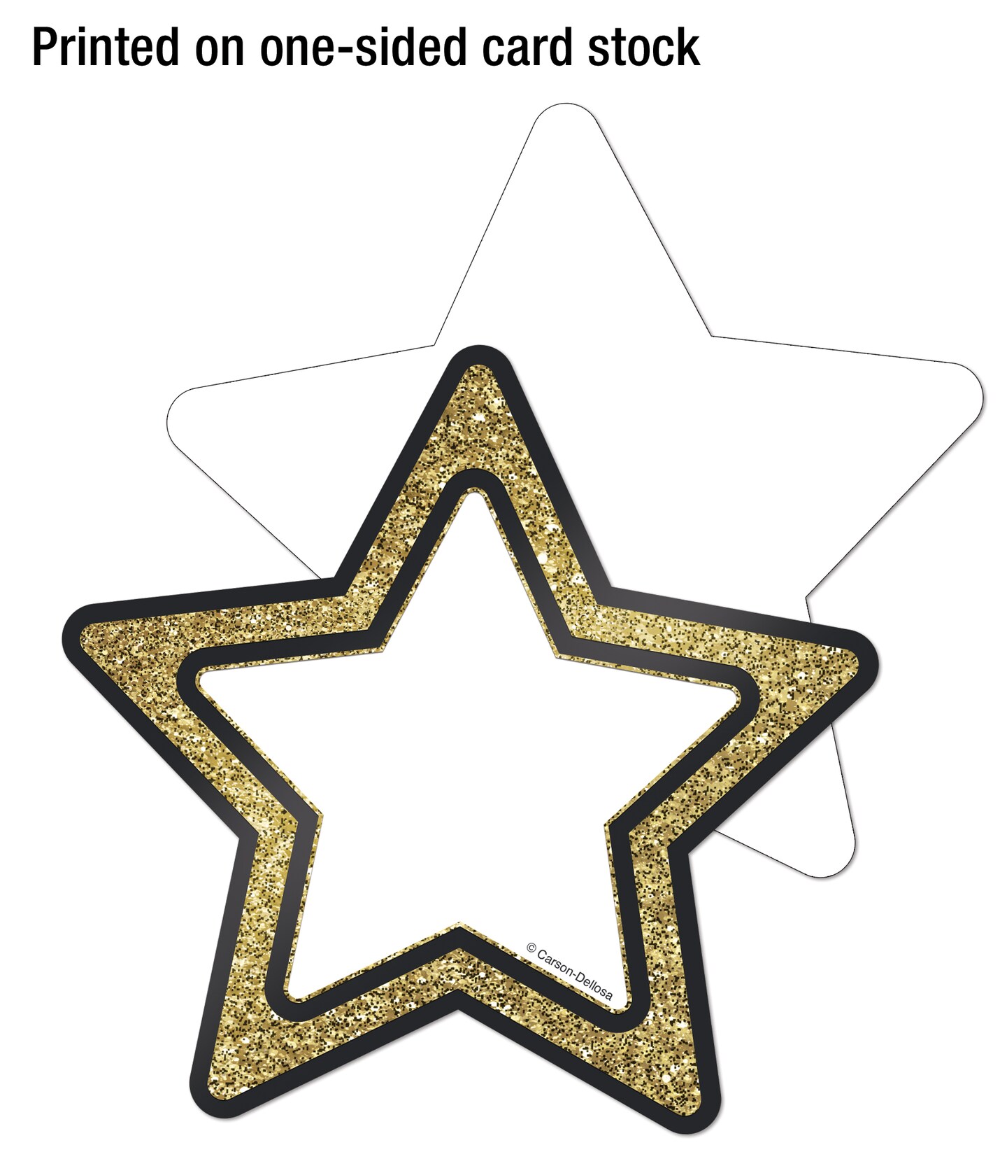 Carson Dellosa – Gold Glitter Stars Colorful Cut-Outs, Classroom Décor, 36 Pieces
