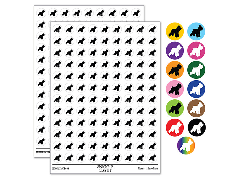 Miniature Schnauzer Dog Solid 200+ 0.50&#x22; Round Stickers