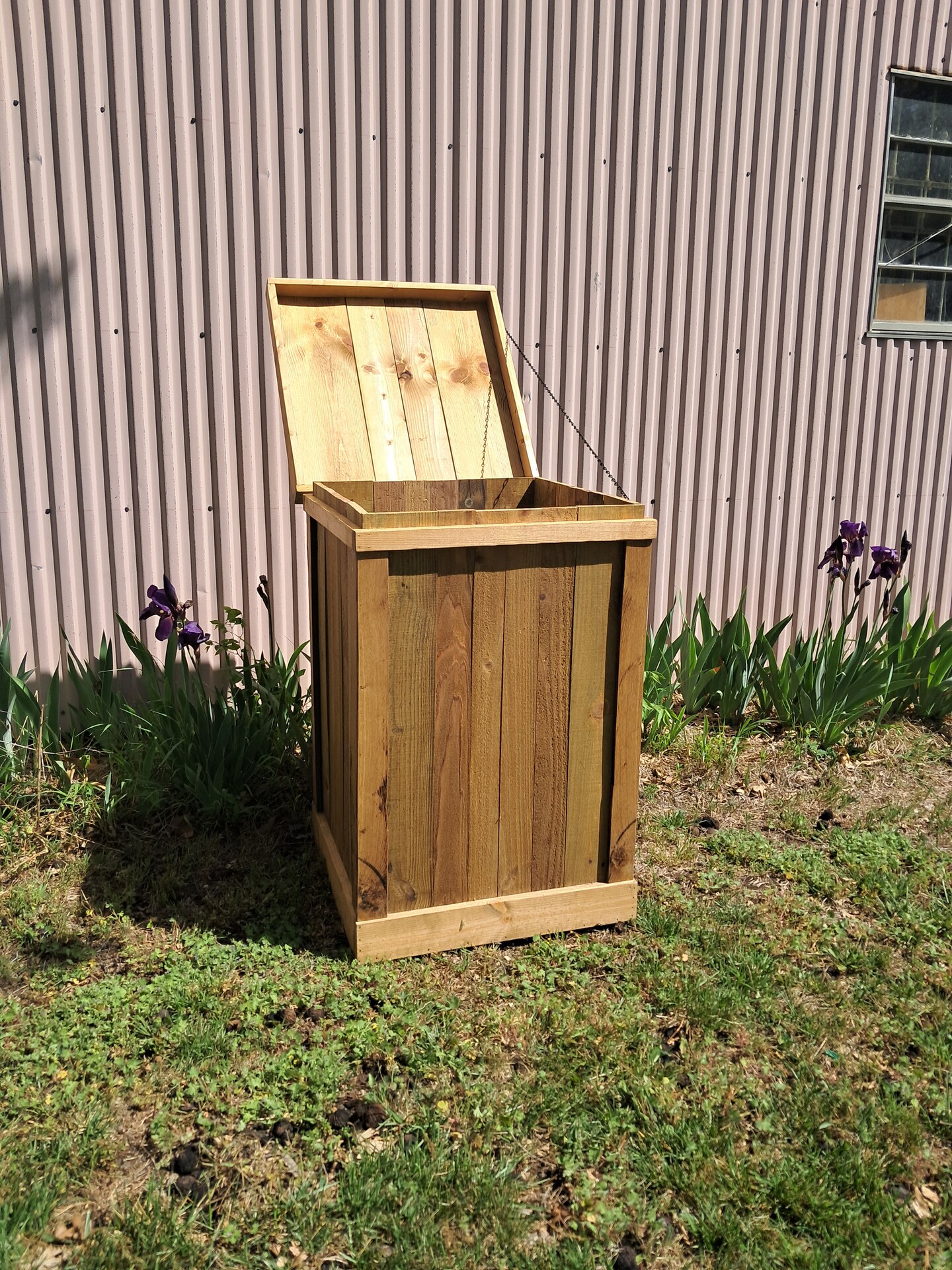 Commercial Trash Can- Wood Trash Bin- Trash Can Holder- Large- 30
