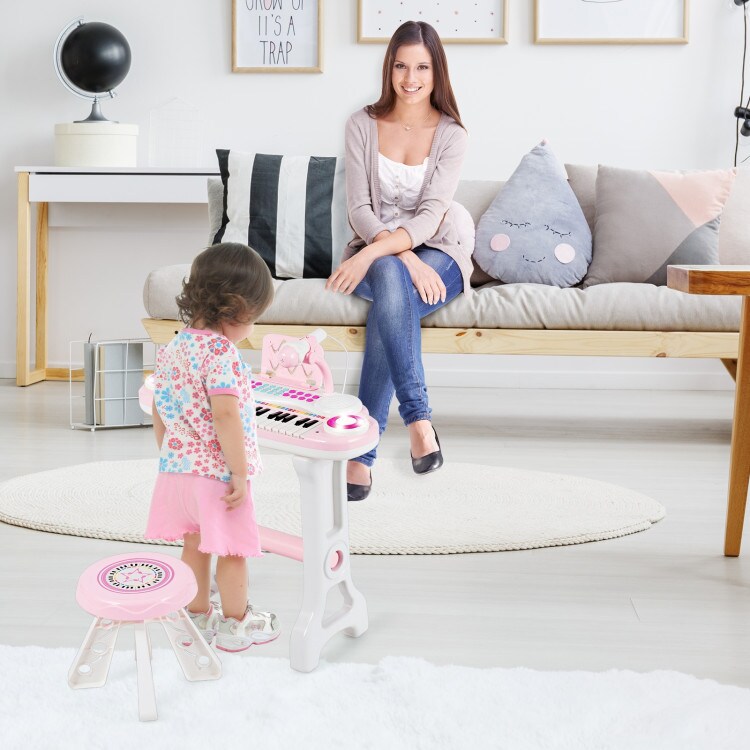 37-Key Kids Electronic Piano Keyboard Play-set with Microphone and Fun Flash Light