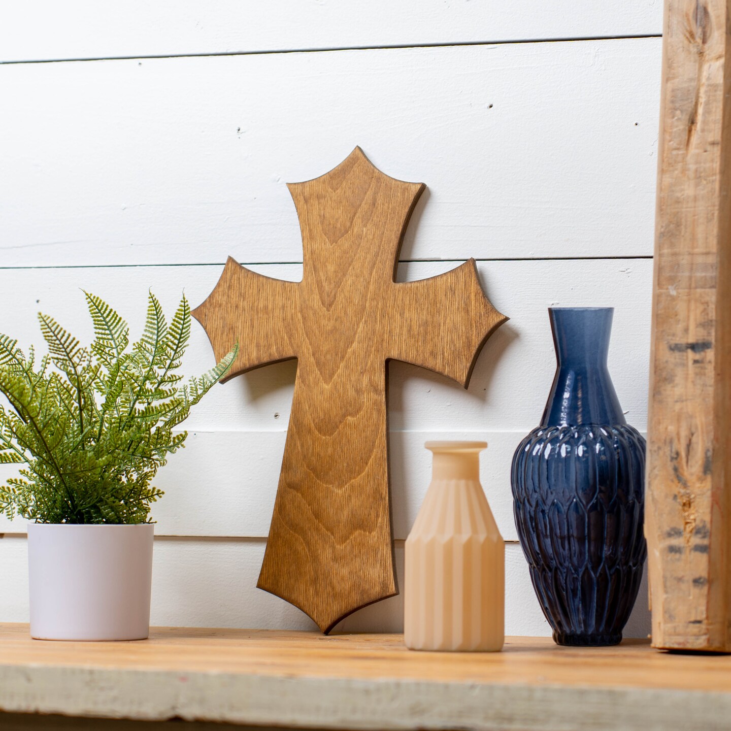 12 in. Unfinished Wooden Pointy Cross