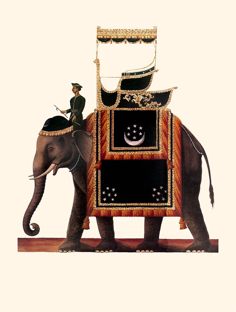 Indian Ceremonial Elephant- Black Poster Print by Anonymous Anonymous # ES09