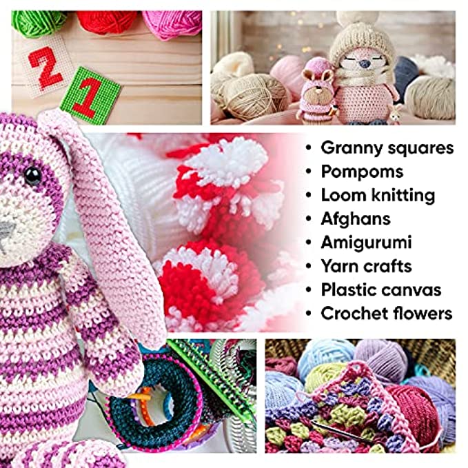 CRAFTISS 12x50g Acrylic Yarn Skeins - 1300 Yards of Soft Yarn for Crocheting and