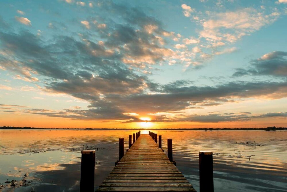 Morning Lights on a Jetty Poster Print by Pangea Images - Item # VARPDX3AP3991