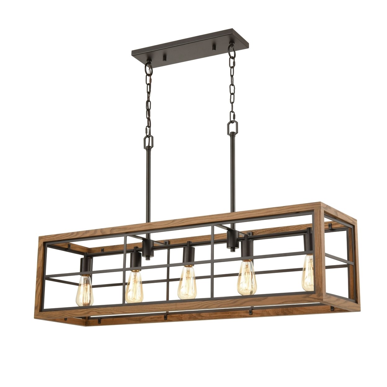 Warehouse Window 42 Wide 5-Light Linear Chandelier - Oil Rubbed Bronze