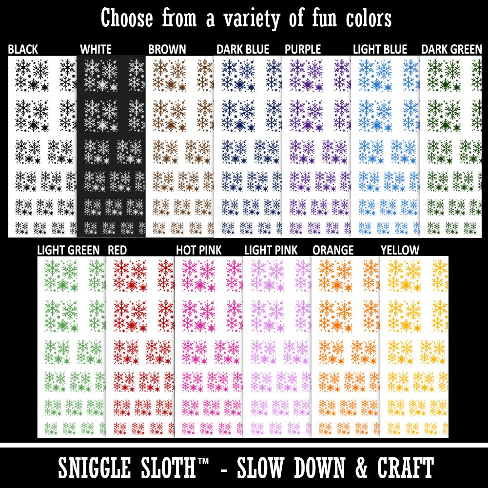 Christmas Snowflakes Temporary Tattoo Water Resistant Fake Body Art Set Collection
