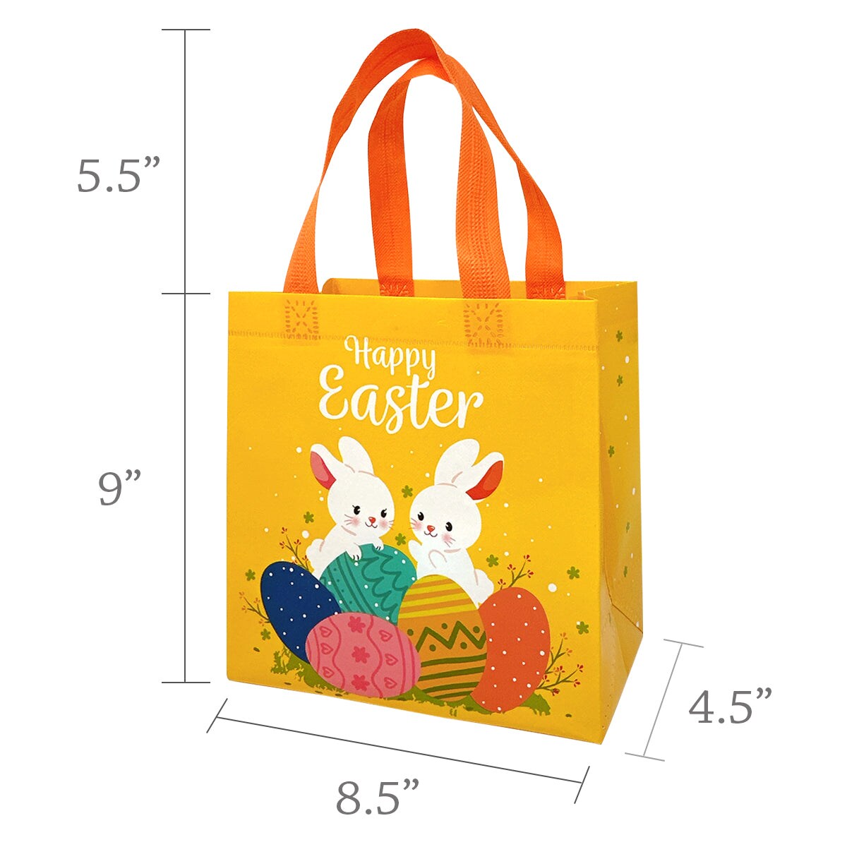 Wrapables Non-woven Easter Gift Bags, Easter Treat Bags for Egg Hunt (Set of 8)