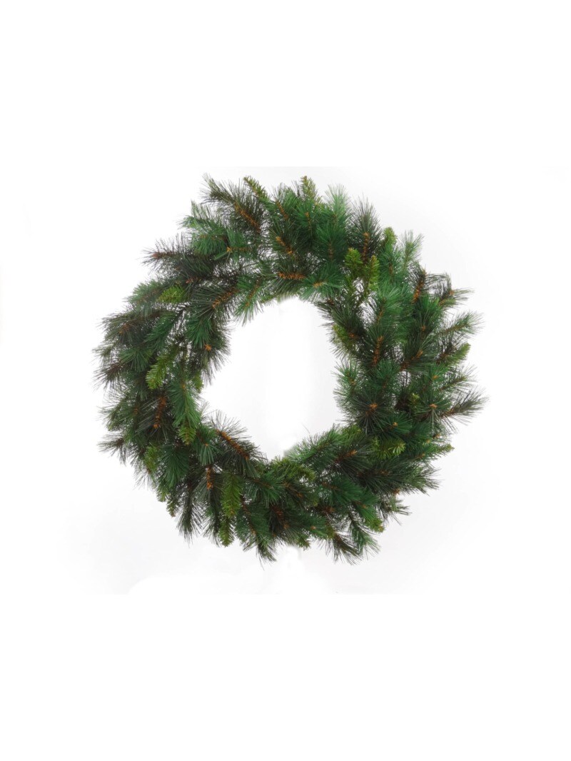 24&#x22; Majestic Pine Wreath with 150 Tips - Set of 6, Lush Holiday Decor, Ideal for Christmas Displays &#x26; Arrangements - Perfect for Home, Office - 2024 Christmas Collection, Floral Home by Artificial Flowers