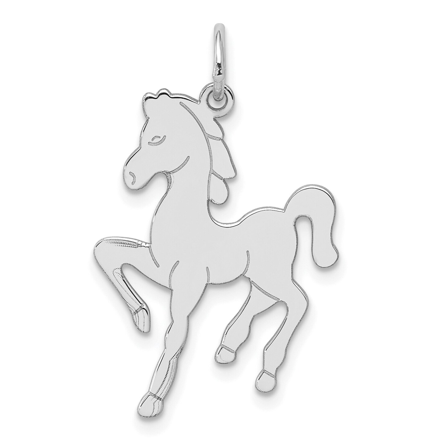 Sterling Silver Horse Charm Pendant Animal Jewelry 26mm x 19mm