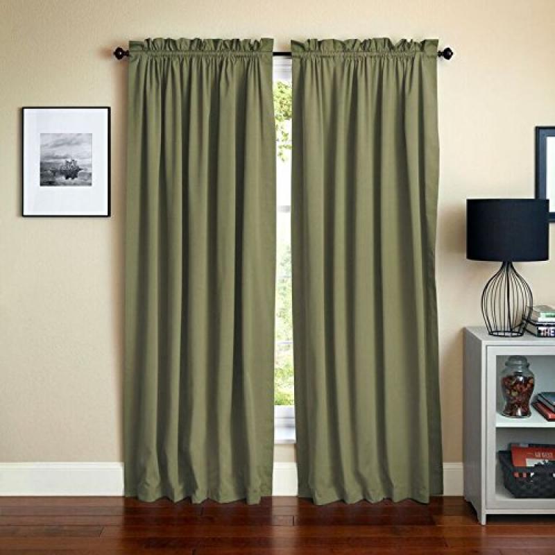 Blazing Needles 108-inch by 52-inch Twill Curtain Panels (Set of 2) - Sage