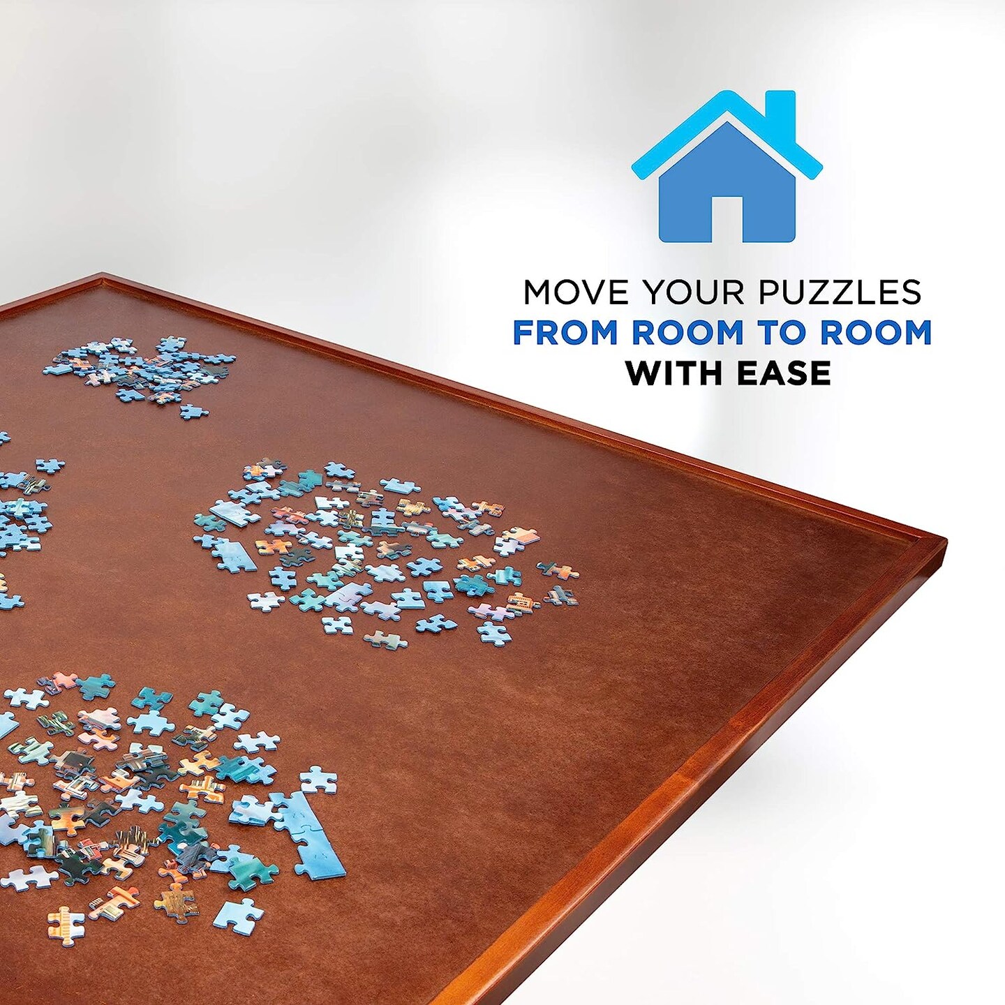Jumbl 1500 Piece Puzzle Board, 35&#x201D; x 35&#x201D; Wooden Jigsaw Puzzle Table