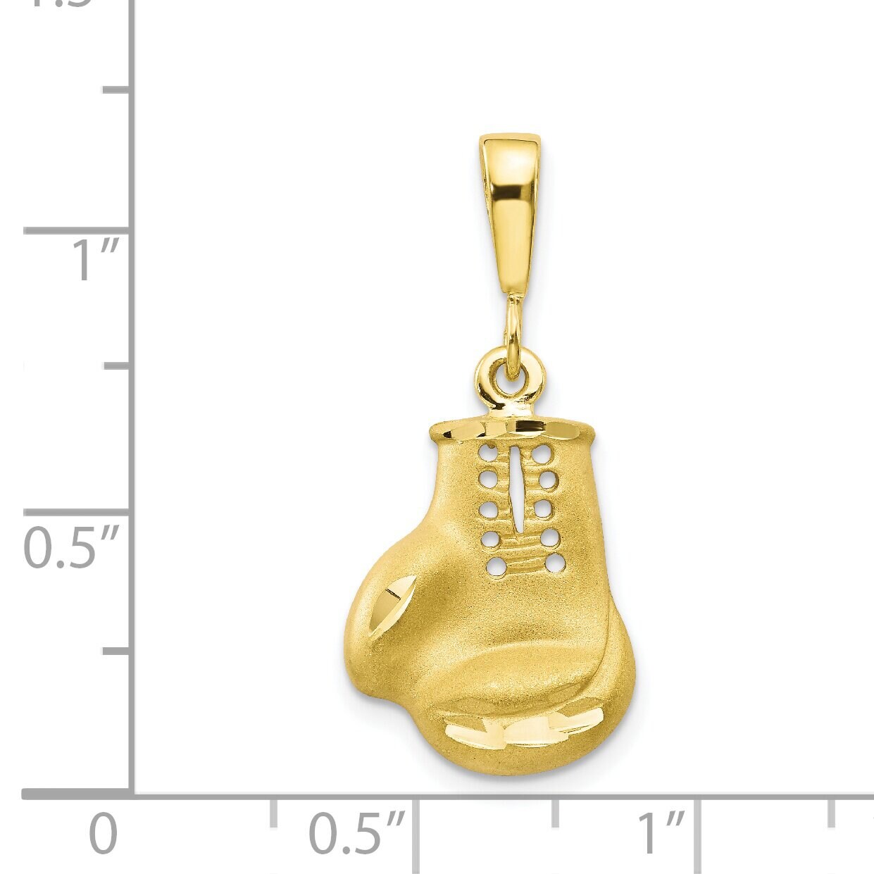 10K Yellow Gold Boxing Glove Charm Boxer Sports Pendant Jewerly 30mm x 13mm
