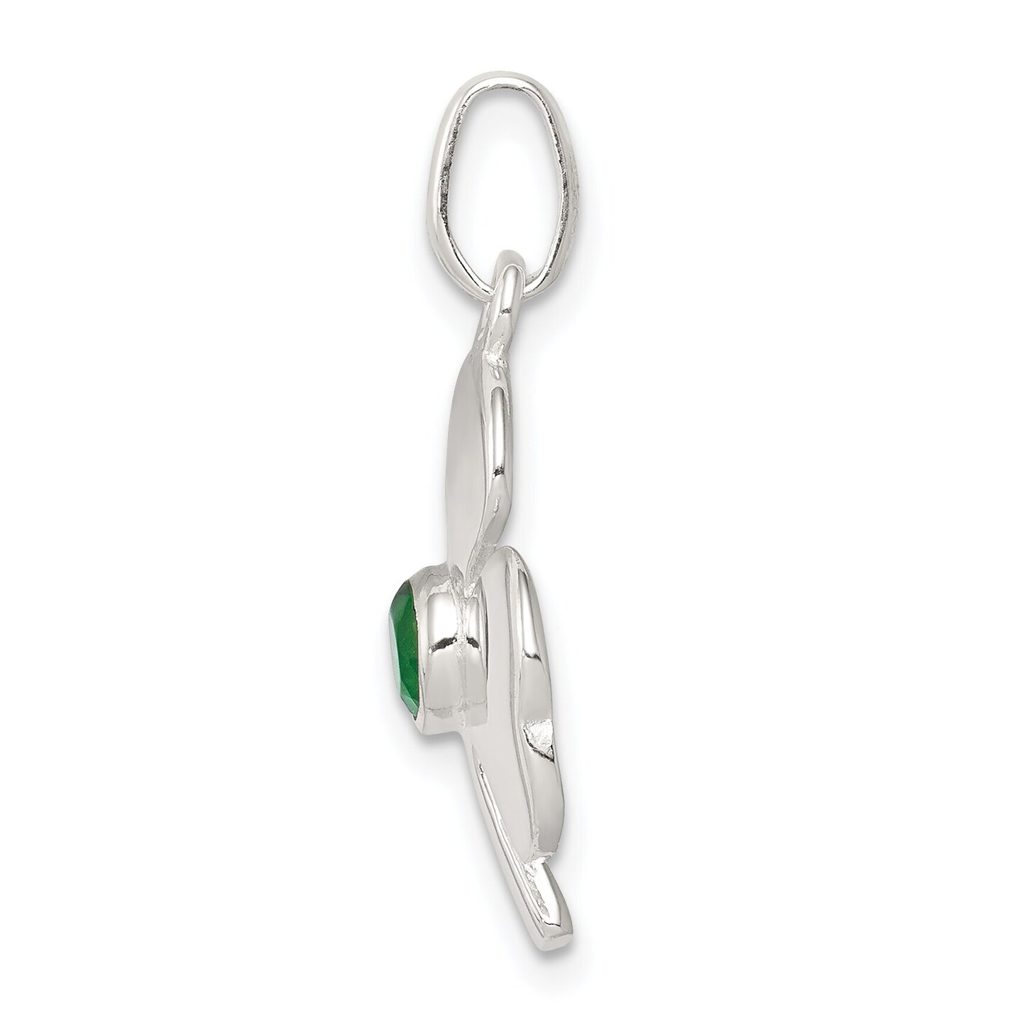 Sterling Silver Clover Charm Pendant Shamrock Jewelry 26mm x 18mm