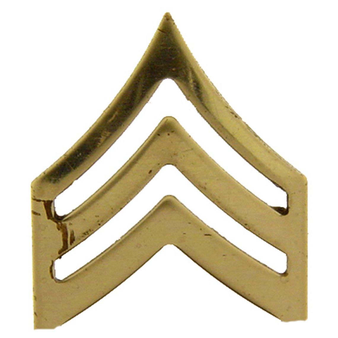 U.S. Army E5 Sergeant Pin Gold Plated 1&#x22;