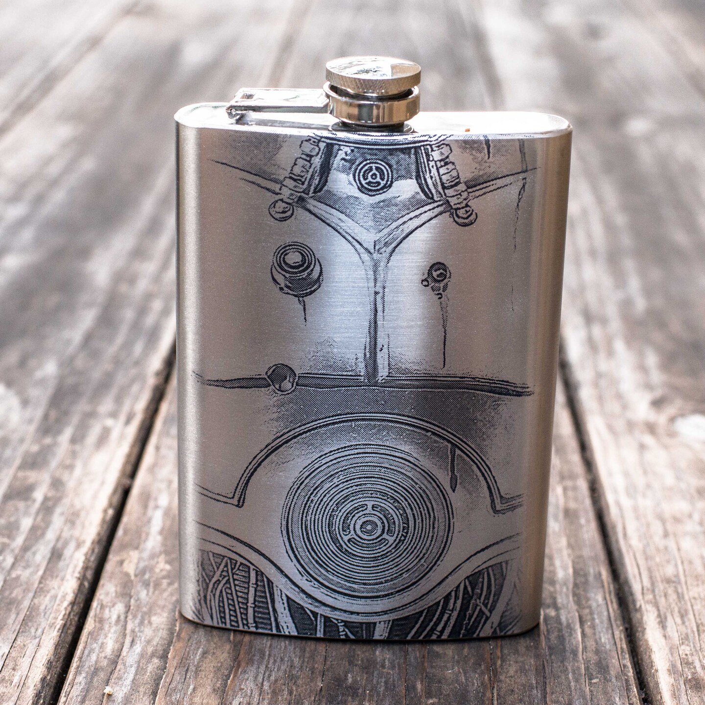 8oz Human Cyborg Relations Stainless Steel Flask 8oz Human Cyborg Relations Stainless Steel Flask