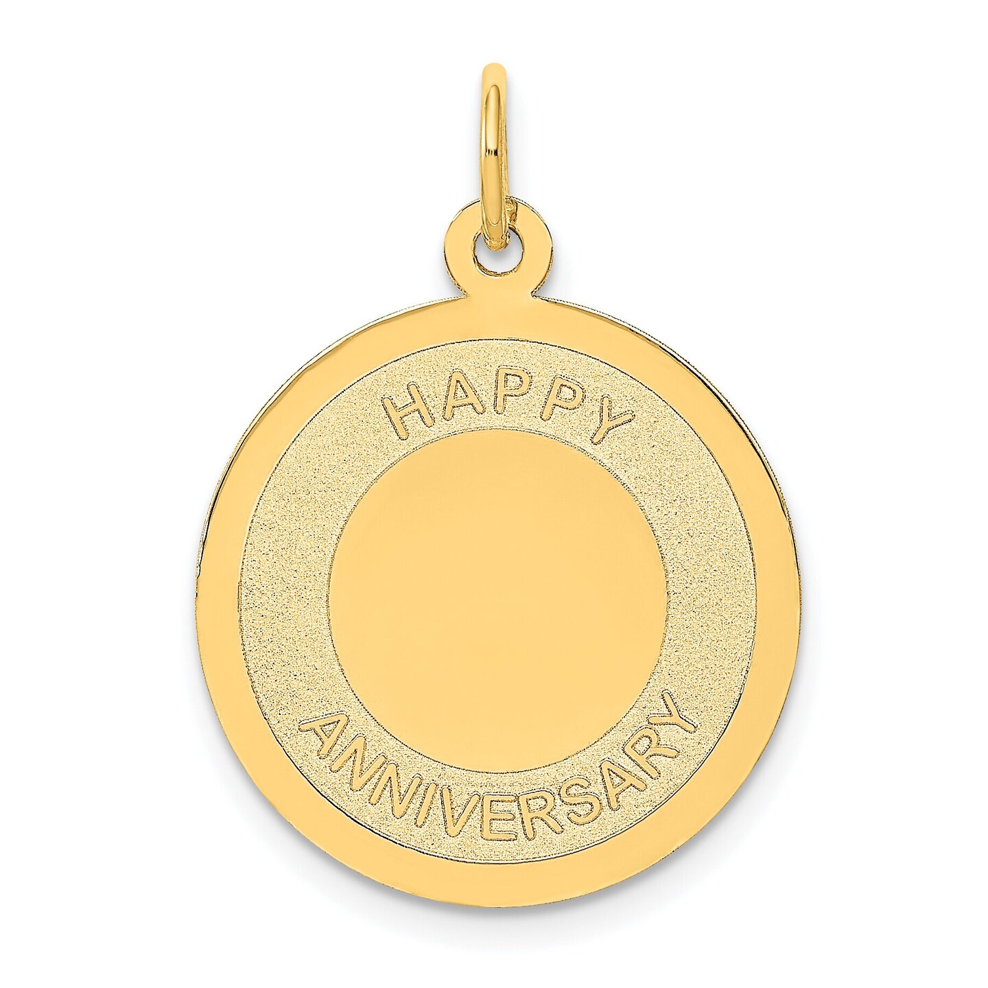 14K Yellow Gold Happy Anniversary Engravable Charm