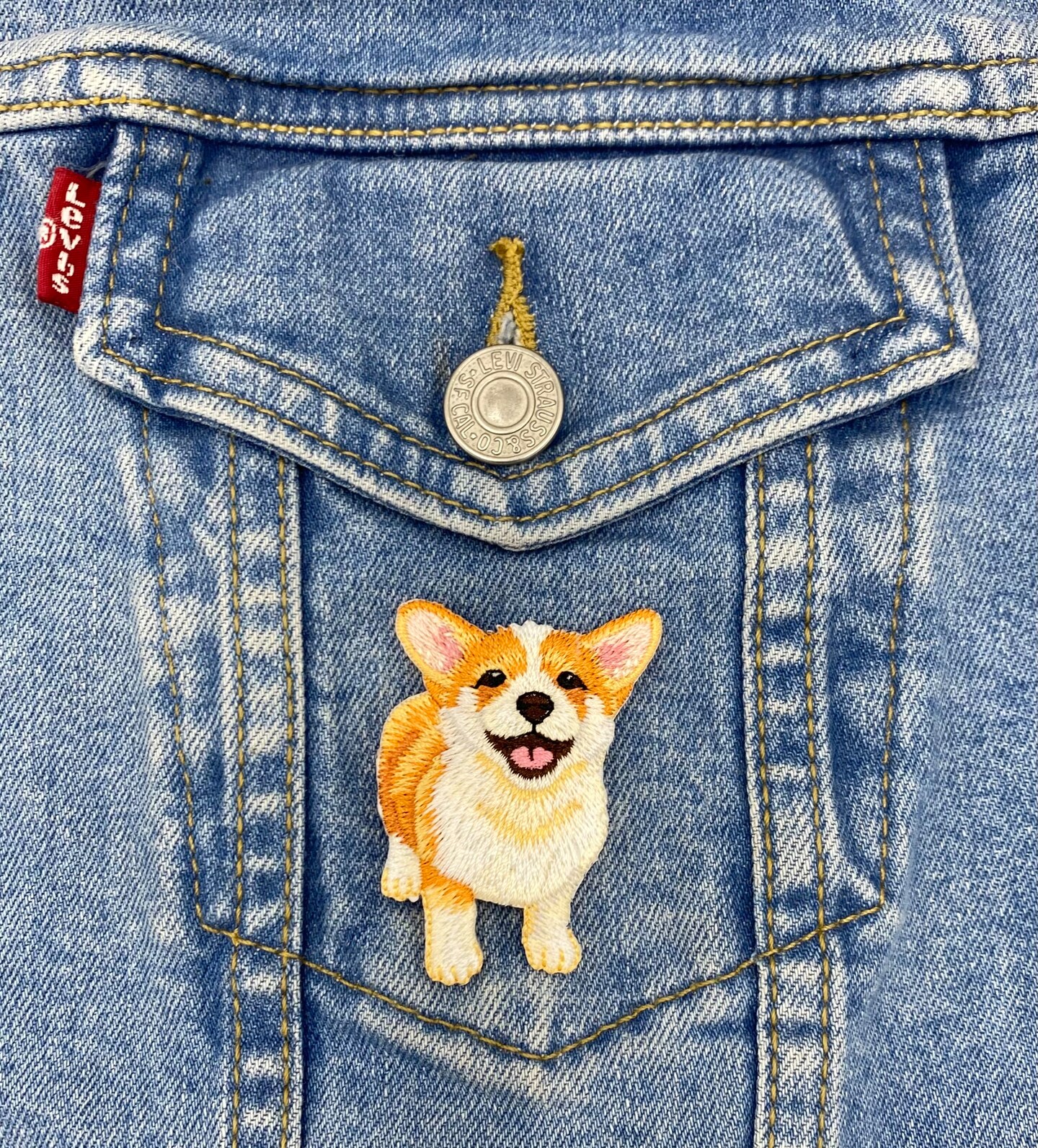 Welsh Pembroke Corgi, Puppy Dog, Realistic Pets, Embroidered, Iron on Patch