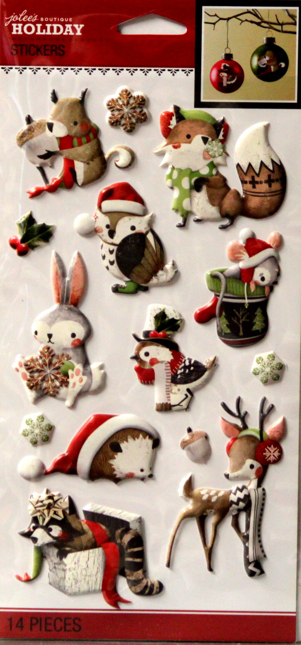 Jolee&#x27;s Boutique Holiday Animals Puffy Dimensional Stickers Embellishments