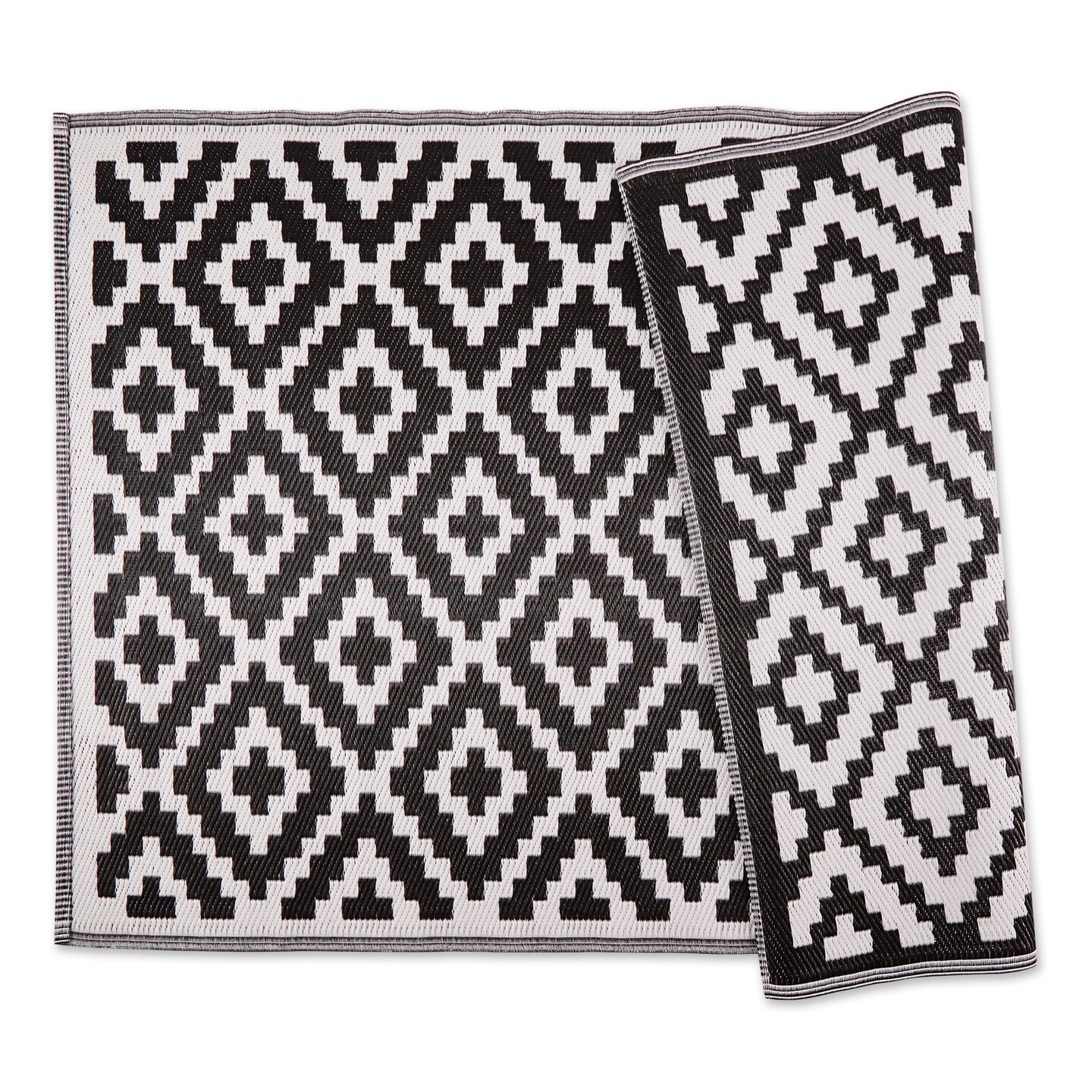 DII Black and White Mesa Outdoor Rug 4x6 Ft