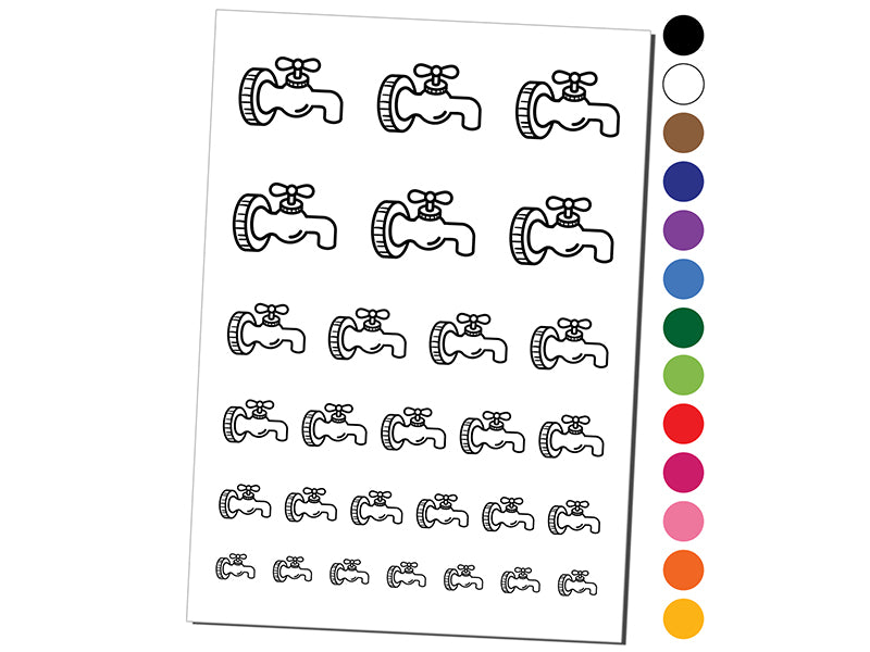 Water Faucet Temporary Tattoo Water Resistant Fake Body Art Set Collection