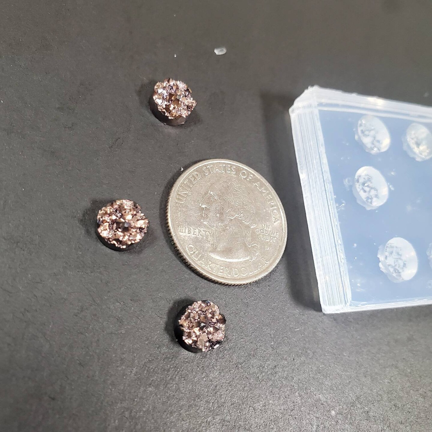 Circle 8mm Chunky Druzy Earring Silicone Mold(B4)