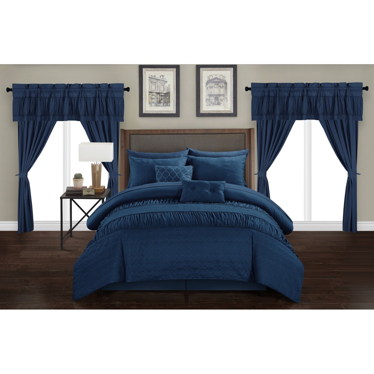 Chic Home Mykonos 20 Piece Comforter Set Embossed Bedding Sheets